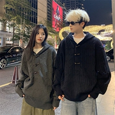 毛衣男女韩版潮流宽松连帽帅气2025秋冬ins针织衫3812P80，男装针织衫/毛衣，星座410-2