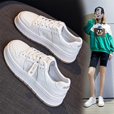 真皮小白鞋女2023春秋款百搭厚底韩版板鞋休闲运动黑白熊猫鞋，女鞋休闲鞋，电商A223