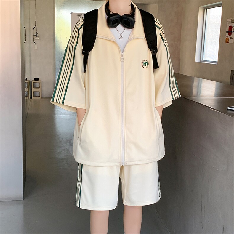 现货TZ2316-P70控98直播大码抖音供货菠萝格两件套学生套装,男装休闲套装,电商D232