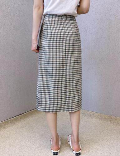 春款格子半身裙，女装半身裙，变色鸟(4F)