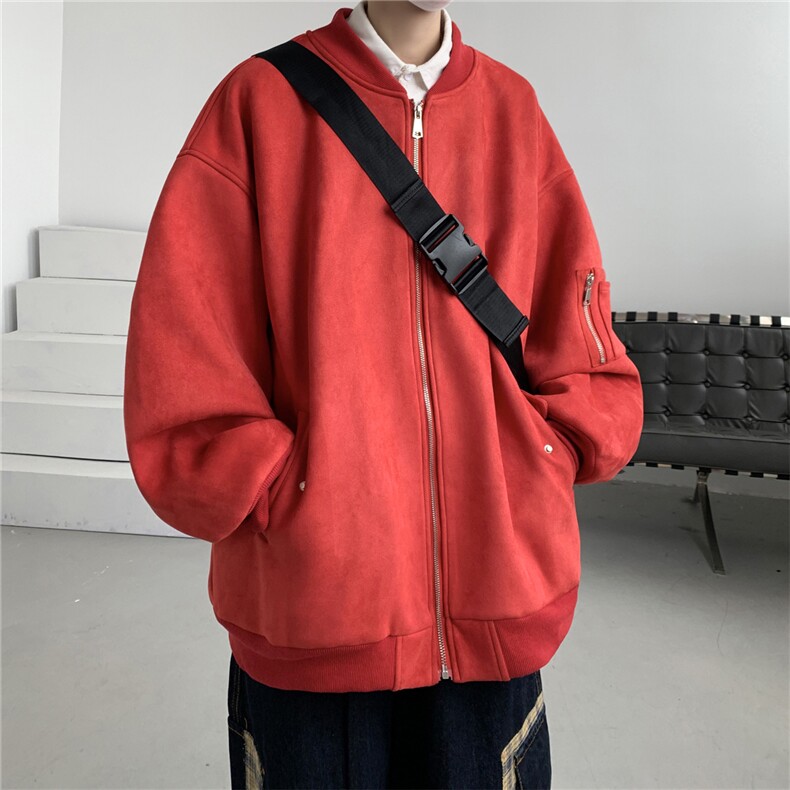 特P68控118春秋款美式复古麂皮绒飞行棒球服男女夹克外套JF01,男装夹克,电商B370