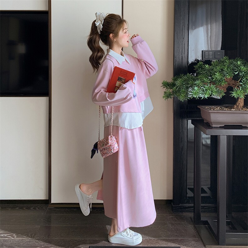 现货！春季新款印花设计感卫衣套装8698-P165-K238,女装套装/套裙,2B222