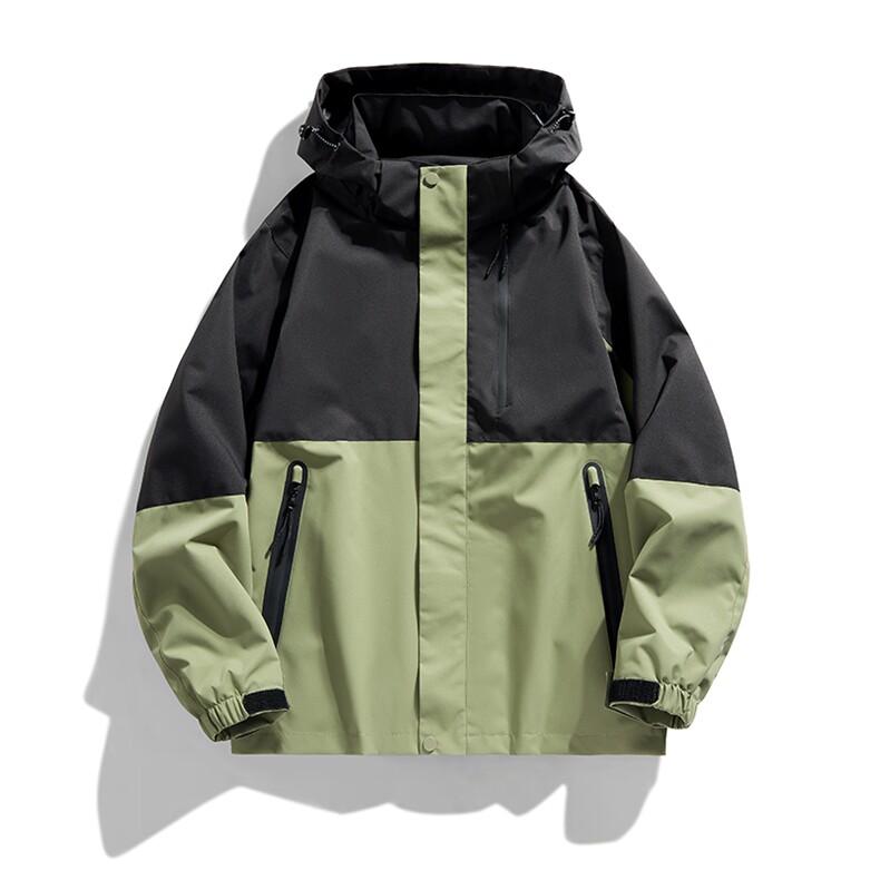 户外撞色连帽冲锋衣情侣外套防风登山服夹克男平铺YHJK8828-P70图片