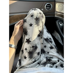 星星满印男女秋冬季垂感高街微喇长裤大码宽松阔腿裤直筒休闲裤图片