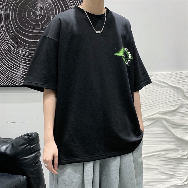 2025夏季 原创设计oversize港风宽松休闲T恤 B266-DX07-P30图片