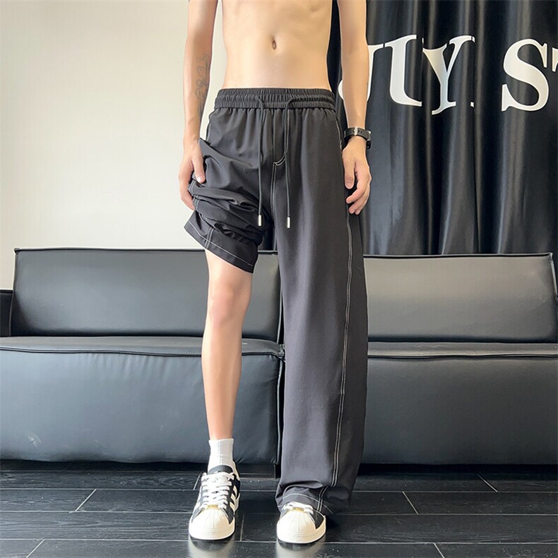 特批28数据凉感冰丝裤明线弯刀设计感百搭宽松显瘦K5626，男装休闲裤，电商A128