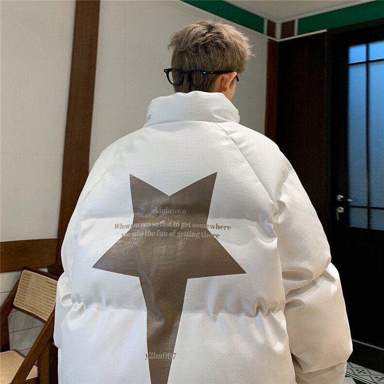 港风鳄鱼纹印花字母设计棉衣大码潮流休闲棉衣男MY77730P128控168，男装棉衣，星座227-7