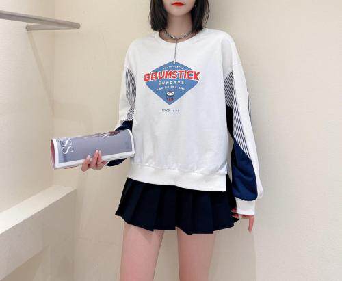 秋季新款2021年初秋新款韩版宽松百搭卫衣，女装卫衣/绒衫，咖啡色