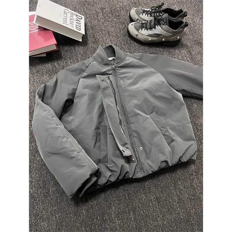 复古简约银灰尼龙夹克拉链棒球服飞行员外套 JK2591 特P68图片