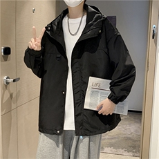 冲锋衣外套男ins潮春秋季帅气连帽上衣休闲新款夹克衫JK06566-P58，男装夹克，星座308B-1