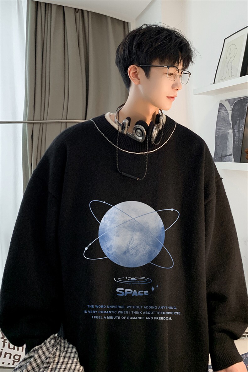控78假两件毛衣男大码加绒针织衫男毛线衣M80241-P55加绒P70,男装针织衫/毛衣,电商A040