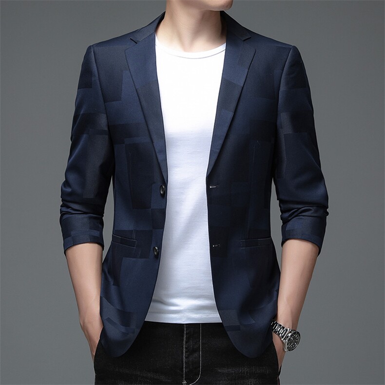 X1001钱塘2020-2时尚休闲百搭帅气中青年男士春秋季西服外套P150，男装西服，钱塘207-2
