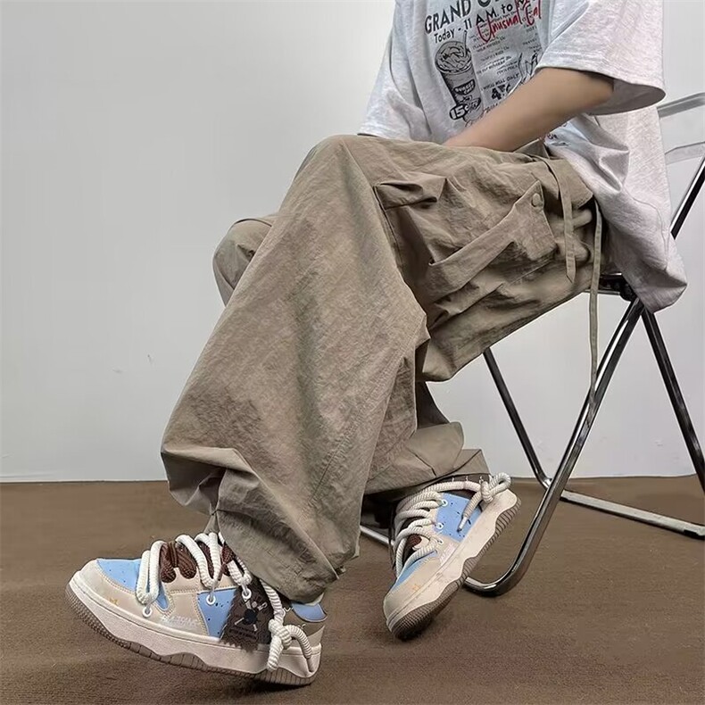 美式休闲裤男新款工装oversize直筒设计感高街裤子夏季AK6111-p42，男装工装外套，星座1008