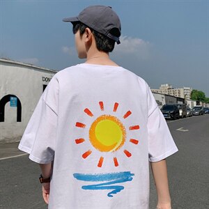 ！2021新款纯棉男士短袖T恤宽松学生百搭半袖体恤衫T2151P28图片
