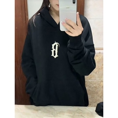 C0215-P55经典款字母印花卫衣男女同款宽松长袖连帽上衣，男装卫衣，星座617A-2