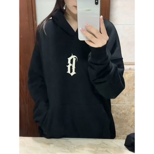 C0215-P55 经典款字母印花卫衣 男女同款宽松长袖连帽上衣图片
