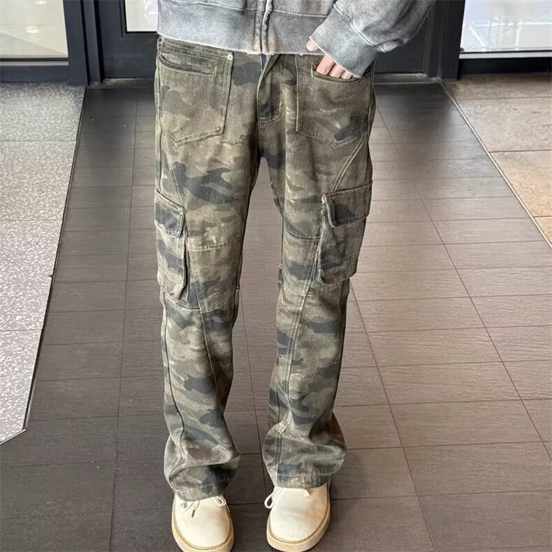 迷彩工装裤男款春秋美式高街直筒裤N108-P57，男装工装外套，星座208-5