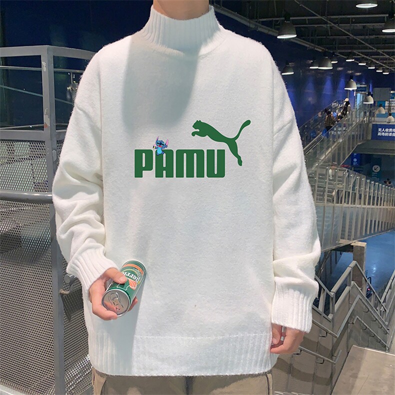 M18227-P45 加绒款-P65半高领毛衣男士大码针织衫男毛线衣男图片