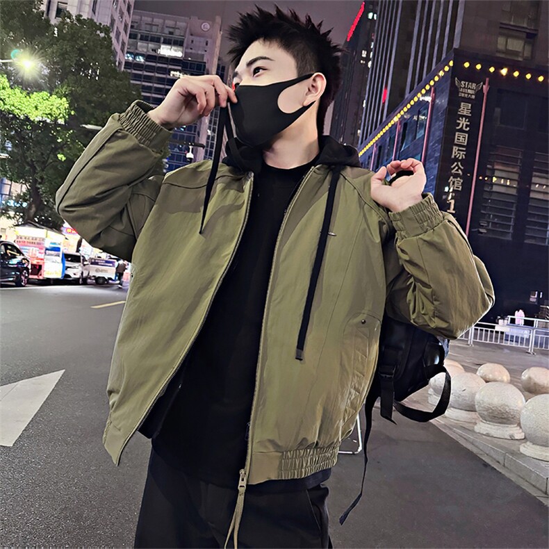 B36/P158控208假两件连帽设计拼接卫衣痞帅男士棉服休闲潮牌棉衣1,男装棉衣,星座305B