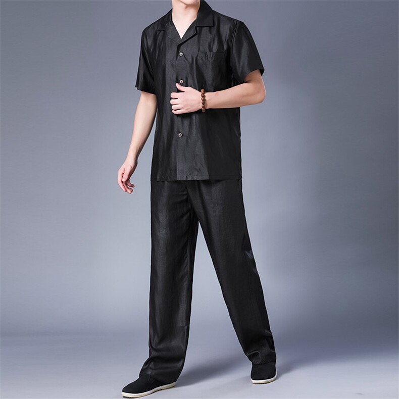 衬衫短袖2023新款中年男装高端商务休闲衬衣男士潮流两件套,男装休闲套装,电商B212（原钱塘6029）