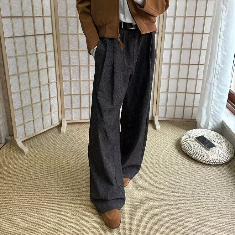 春季美式cleanfit解构弯刀微喇直筒西裤男款百搭休闲裤LB0599-P55，男装西裤，星座1008