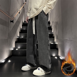 冬季加绒加厚牛仔裤男棉裤秋裤保暖抗寒宽松直筒裤子110-1-P45图片