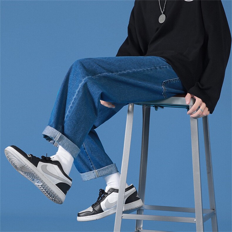 持续大货！松紧腰牛仔裤男直筒宽松休闲百搭九分裤A080-9252-P30,男装牛仔裤,电商A080