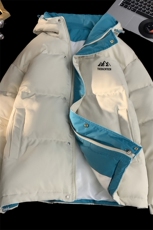 毛毯冬款字母印花时尚百搭宽松连帽棉服A247-MY164特批95控158，男装棉衣，电商A247