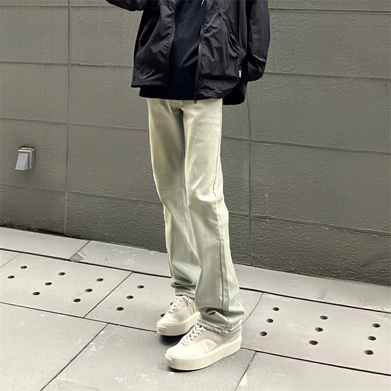 现货高品质泥黄微喇男女款牛仔裤XZ610A-1-Y028-P50,男装牛仔裤,星座610A-1