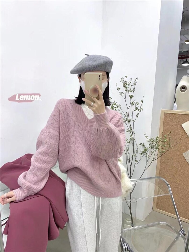 【现货】新款含羊毛毛衣，女装针织衫/毛衣，Yibee