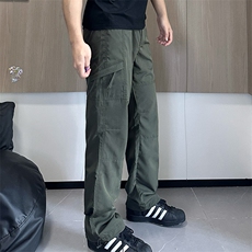 自拍图有大货男装休闲工装裤2025新款运动百搭直筒长裤K41-P40，男装工装外套，电商A178