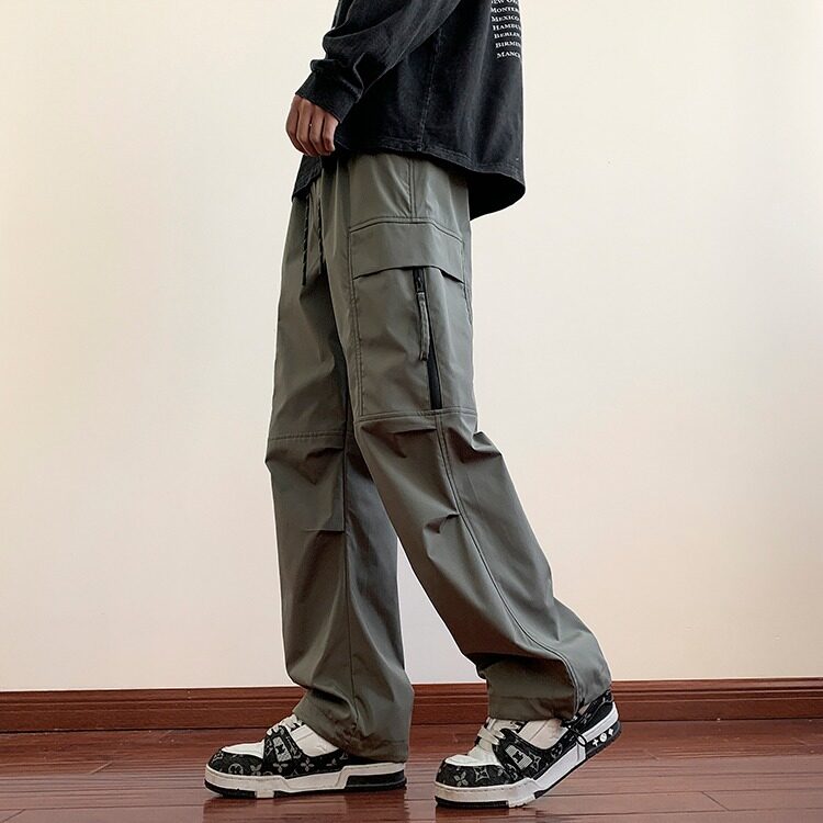 美式机能冲锋裤男春季新款口袋工装裤宽松百搭休闲裤垂感时尚裤子,男装休闲裤,星座506A