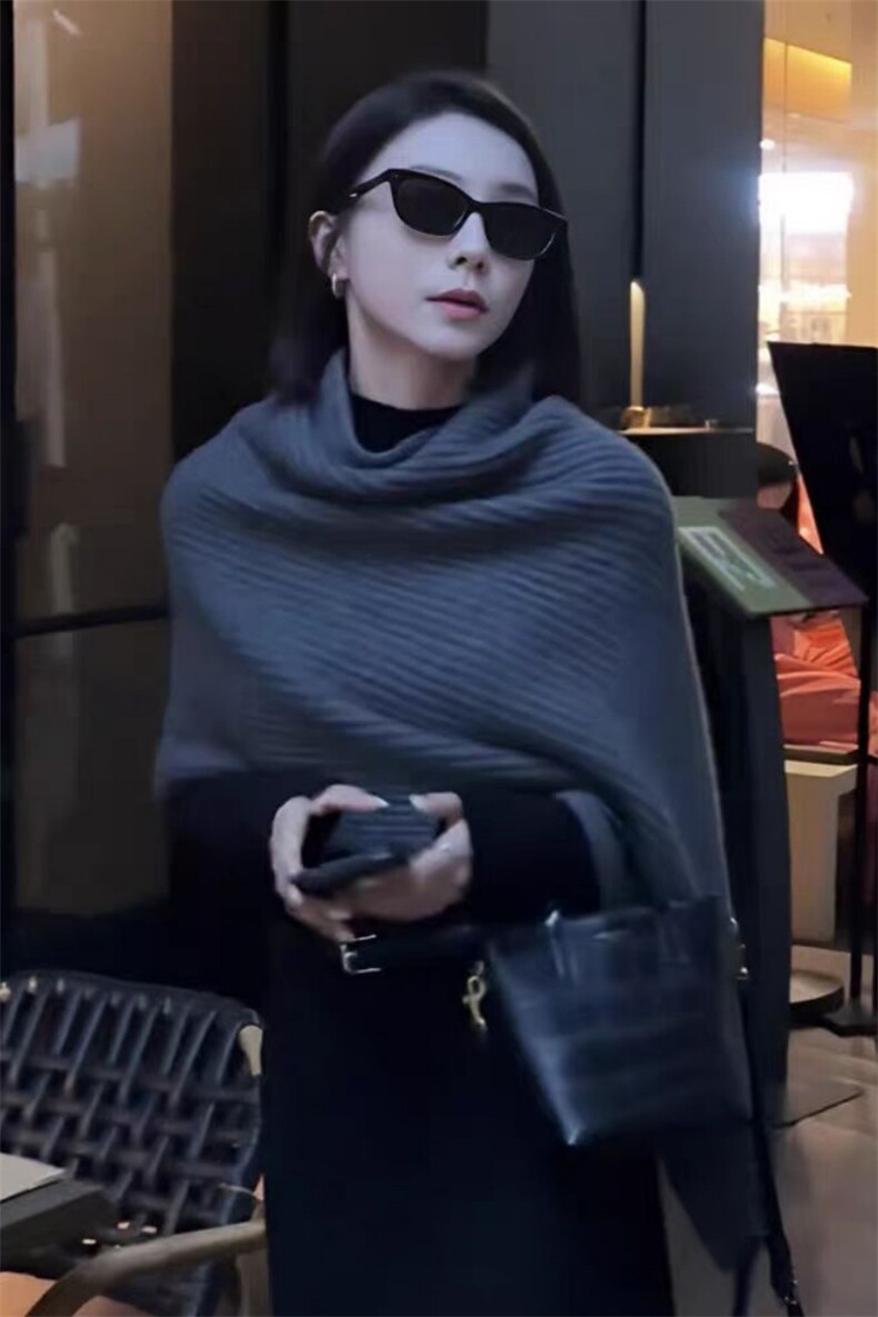 高级感针织围巾披肩女2025新款春秋外穿高领斗篷不规则,饰品披肩,锦瑟羊绒