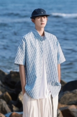 C0062-P40夏季新款满印潮流翻领短袖衬衫，男装T恤，星座109