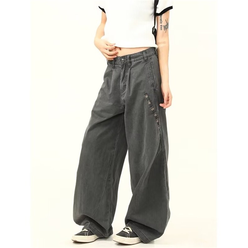 潮牌设计感工装裤男女街头复古宽松直筒休闲裤子1008-LK26466-p65,男装工装外套,星座1008
