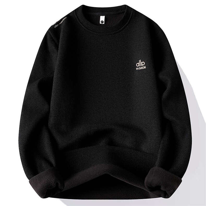 华夫格圆领加绒加厚卫衣秋冬季一体绒保暖长袖T恤男7202-P30元,男装T恤,星座1706
