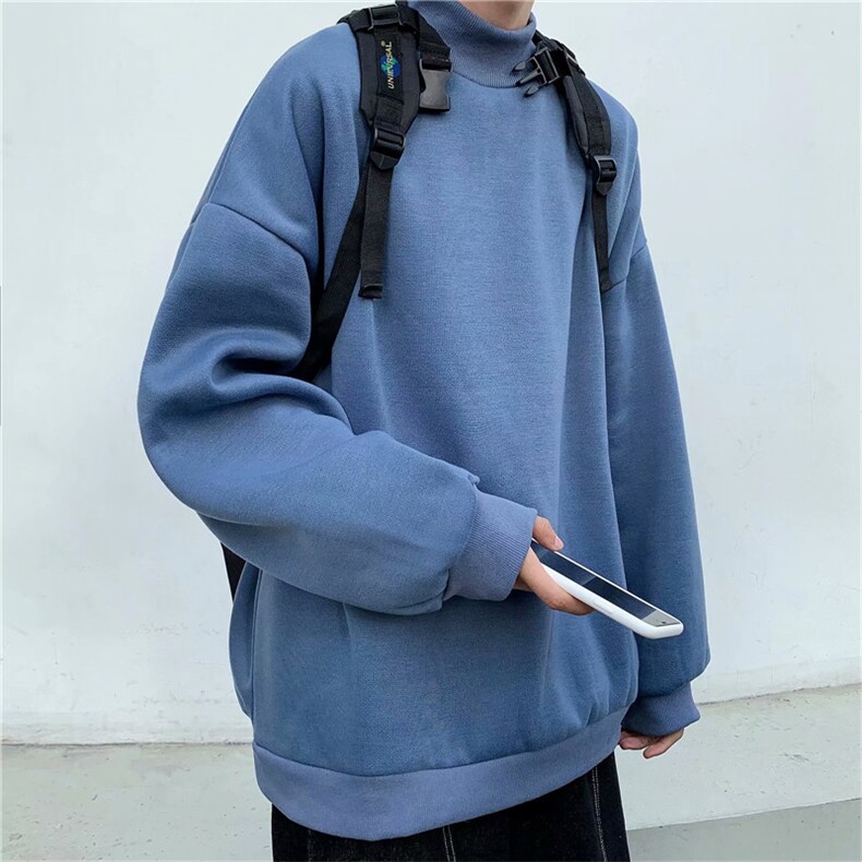 卫衣男潮ins港风宽松情侣春秋季半高领中性宽松上衣1008-w33-P30，男装卫衣，星座1008