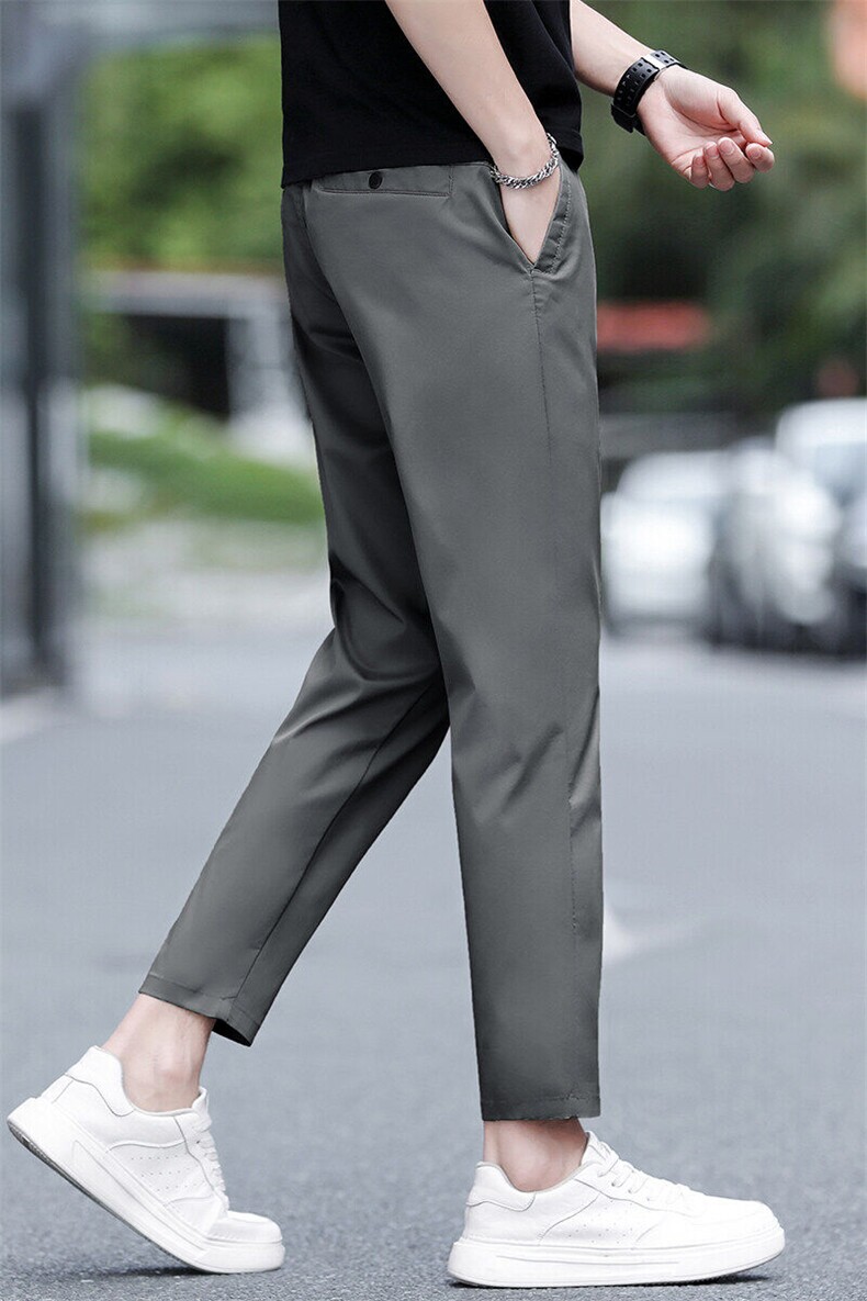 九分裤男士修身冰丝薄款小西裤子男生2026夏季新款休闲裤D989-P45,男装西裤,星座509