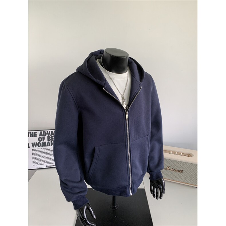 WY806-尺码M-3XL-P48-cleanfit重磅硬挺连帽衫美式拉链开衫卫衣图片