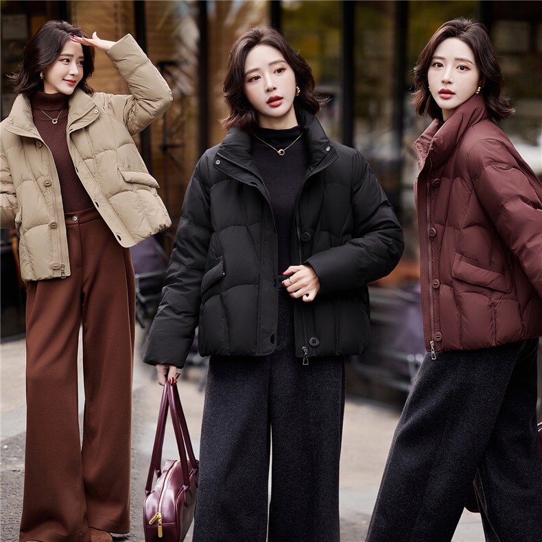 白鸭绒2025年冬季短款保暖中古风厚款新款现货大码羽绒服女，女装羽绒服，阳光伊恋