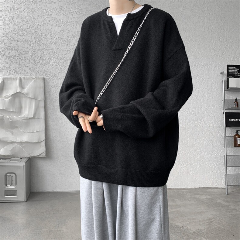 8XL-M高品质V领毛衣大码针织时尚外套慵懒风纯色打底衫MY1508/P68,男装针织衫/毛衣,电商B238