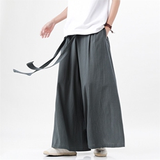 2025汉服唐装宽松阔腿裤风棉麻阔腿裤基地A057-K371-P55，男装民族服装，电商A057B