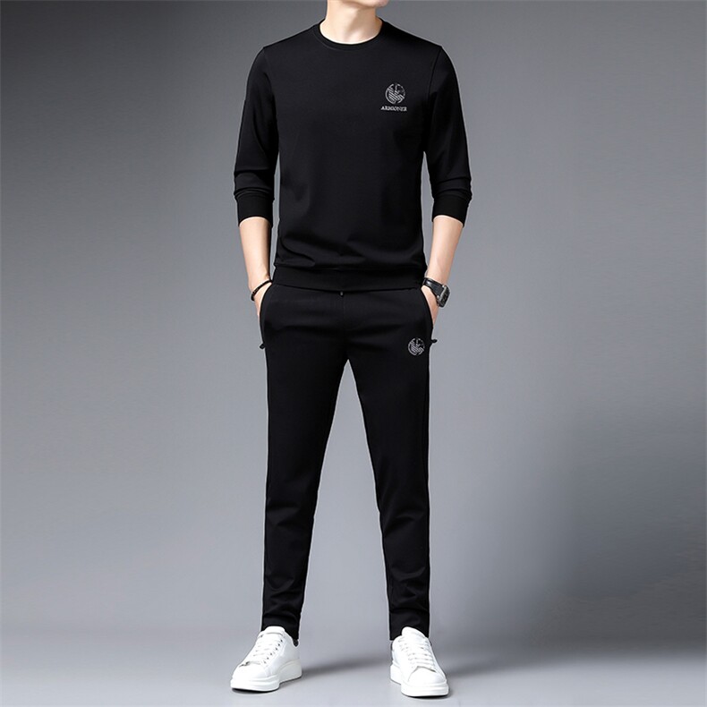 SA9630-2钱塘2020-2中青年男士冬季厚款圆领套装时尚休闲卫衣P137图片