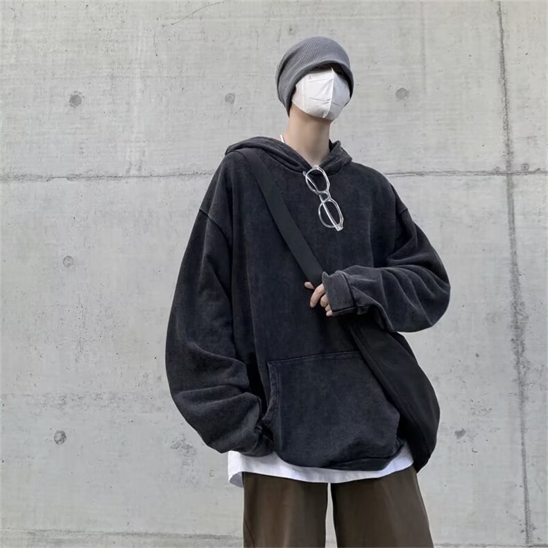 水洗做旧卫衣男秋季韩版潮牌美式复古上衣宽松连帽外套WY31P55,男装卫衣,星座1116-2