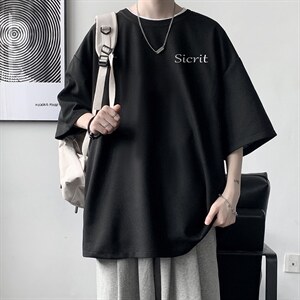 HT73098-P22 华夫格t恤男短袖男大码五分袖 大皂风图片