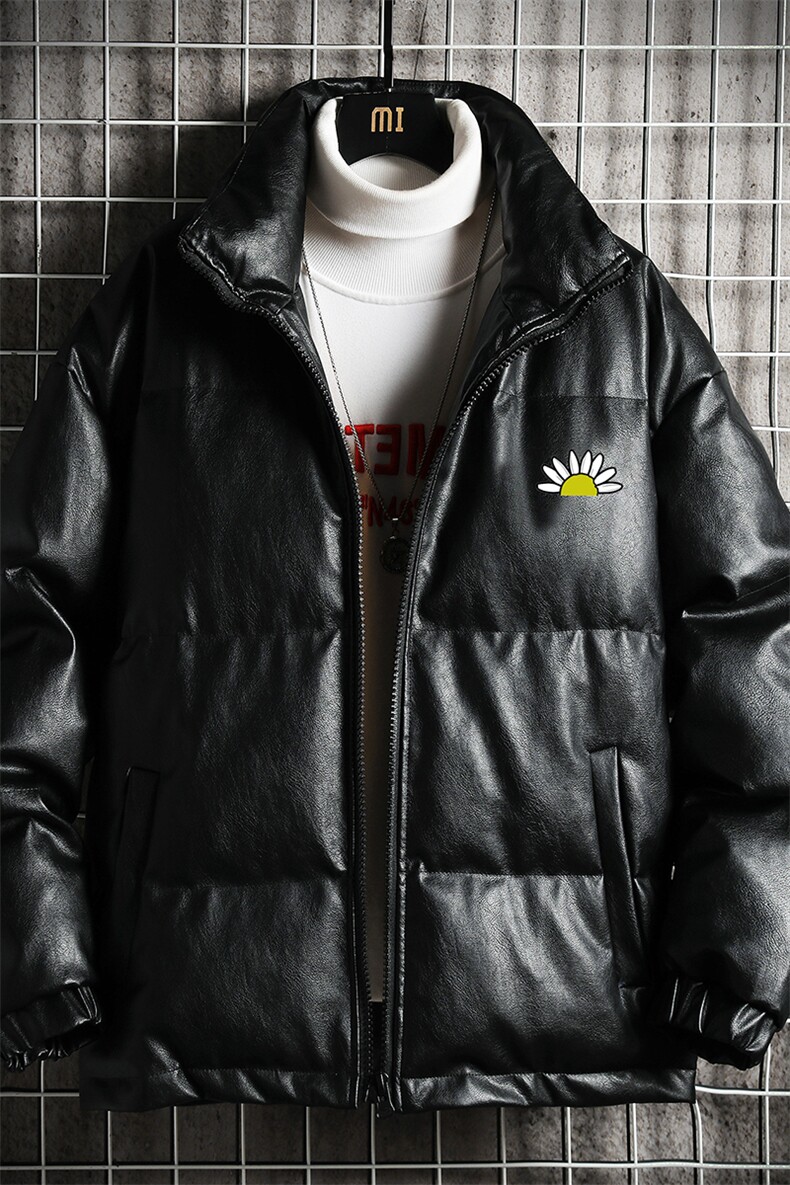 PM51089-P120立领pu皮棉衣男大码面包服男棉服男棉袄男,男装棉衣,电商A040A