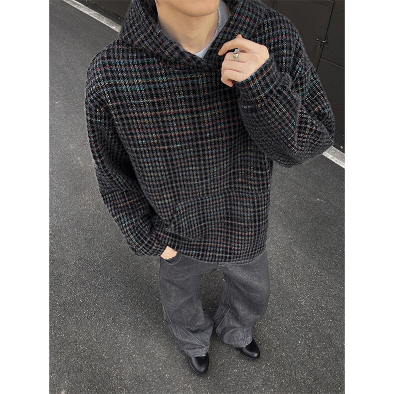 YK86123-P65 聚酯纤维78.3%锦纶21.7% 彩色针织毛绒卫衣男秋冬款图片
