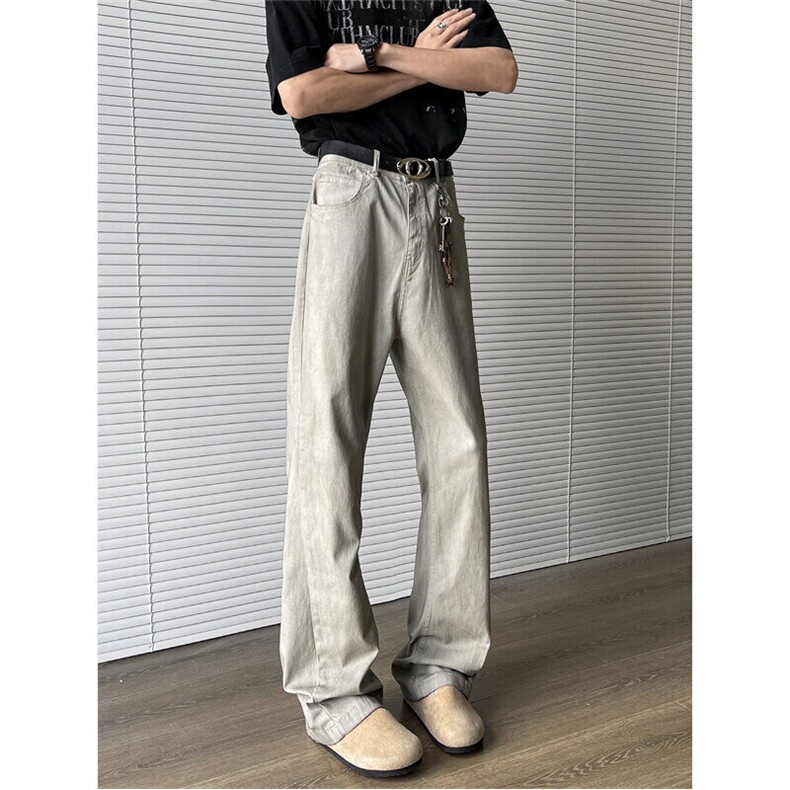 2025新款美式高街廓形休闲裤直筒微喇男女vibe裤子现货K8455-P45,男装休闲裤,星座512-3