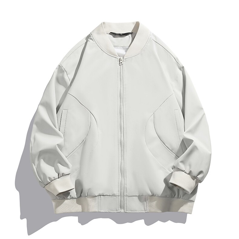 美式复古棒球服外套男纯色潮牌宽松休闲飞行夹克，男装夹克，电商A321