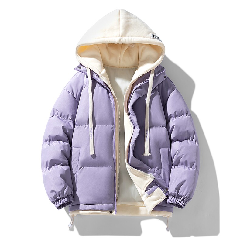 现货抖音得物供视频三防加厚羽绒假两件连帽棉衣外套棉服MY8062,男装棉衣,电商A486